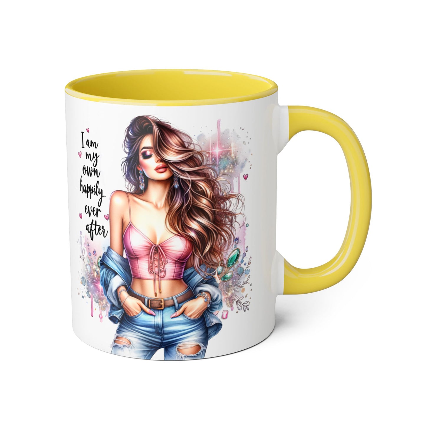 I Am My Own Happily Ever After Empowered Woman Accent Mug, Motivational Gift, Coffee Cup, Self-Love Mug, Feminine Decor, Inspirational Kitchenware