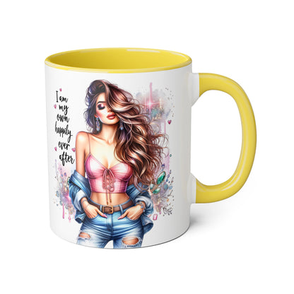 I Am My Own Happily Ever After Empowered Woman Accent Mug, Motivational Gift, Coffee Cup, Self-Love Mug, Feminine Decor, Inspirational Kitchenware