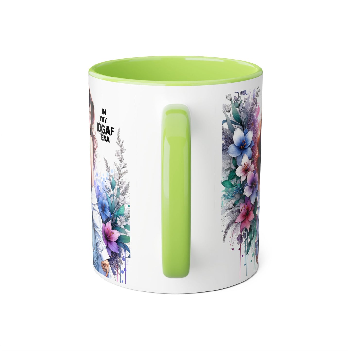 Floral Graphic Accent Mug, Gift for Her, Coffee Tea Mug, Unique Housewarming Present, My IDGAF Era