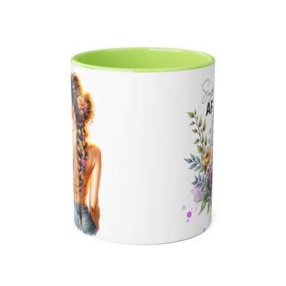 Single AF Floral Accent Mug - Cute Gift for Friends, Coffee Lover, Relationship Humor, Self-Care, Birthday, Celebration