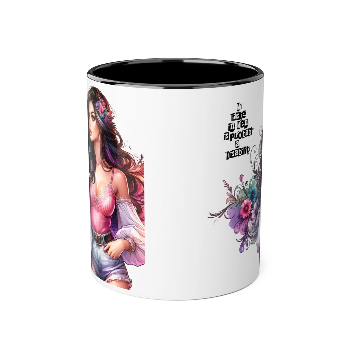 Funny Accent Mug - My Taste in Men is Probably a Disability Humor 11oz Cup