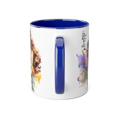 I Was Married Before But I'm Better Now Boho Chic Accent Mugs, Inspirational Coffee Cup, Gift for Her, Unique Art Mug, Home Decor, Vibrant Floral Design