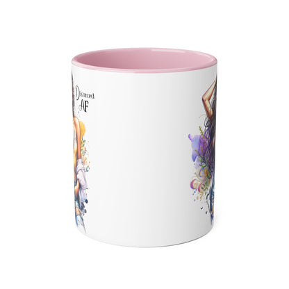Divorced AF Mug, Stylish 11oz Accent Mug for Coffee Lovers, Perfect for Gifts, Self-Care and Empowerment, Unique Art Design