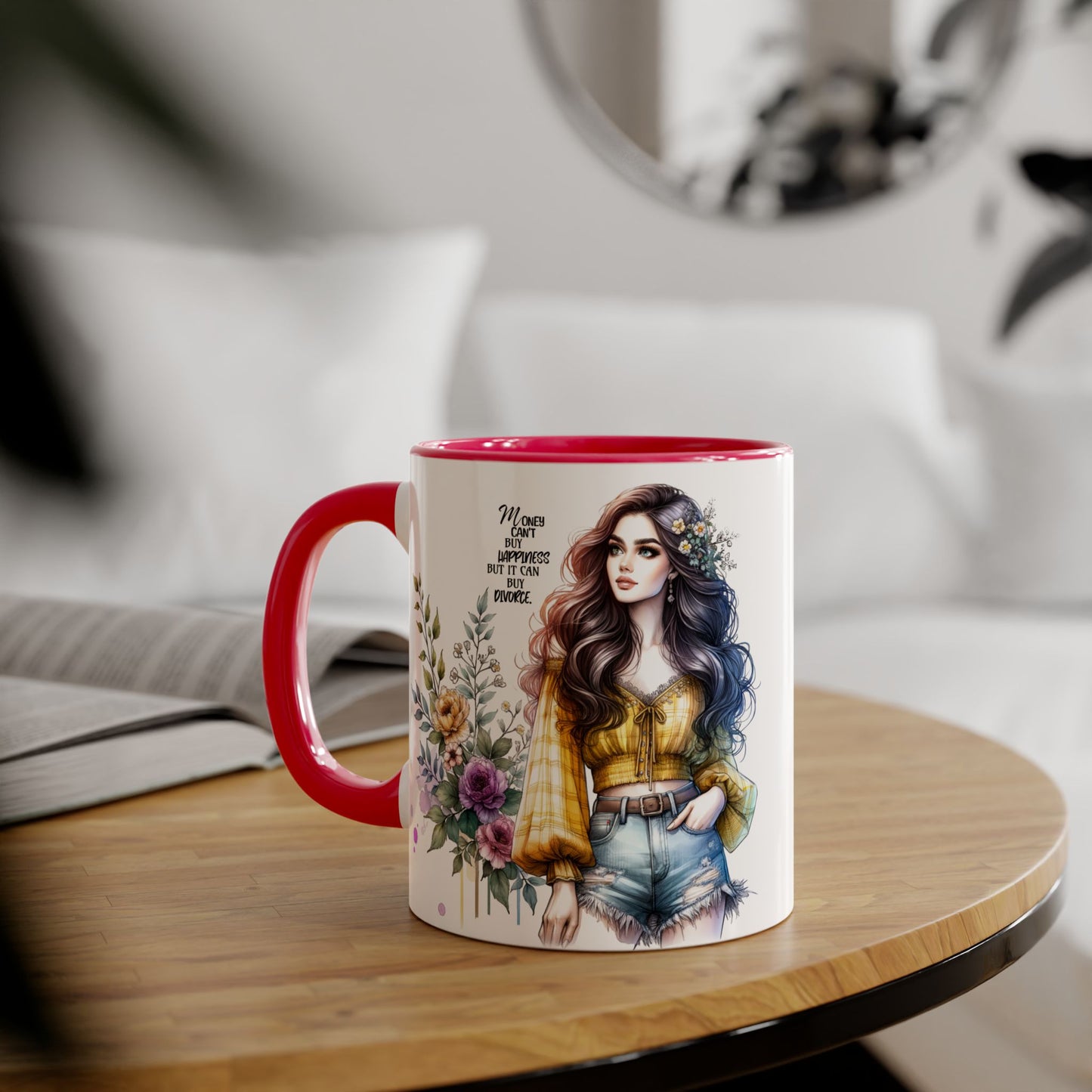 Mug Money Can't Buy Happiness But It Can Buy Divorce Humoristic 11oz Accent Mug