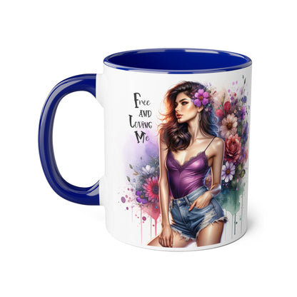 Free and Loving Me Bohemian Accent Mug, Floral Coffee Cup, Inspirational Gift for Her, Free and Loving Me Design, Unique Home Decor, Birthday, Special [...]