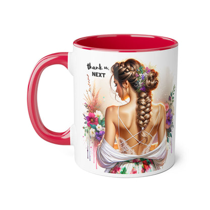 Thank U, Next Chic Floral Accent Mug, Next Season Inspired Coffee Cup, Gift for Her, Boho Style Drinkware, Home Decor, Unique Birthday Present