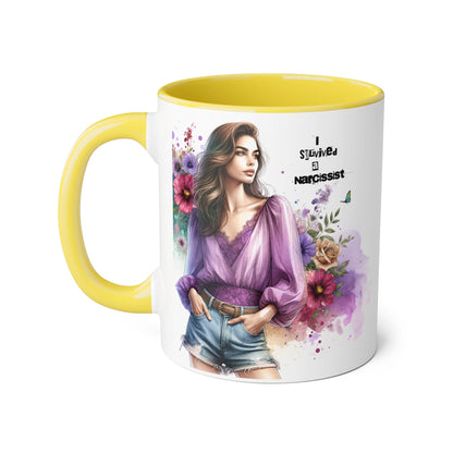 Stylish Floral Accent Mug with Quote, Perfect Gift for Coffee Lovers, Home Decor, Inspirational, Birthday, Humor, Self-Love