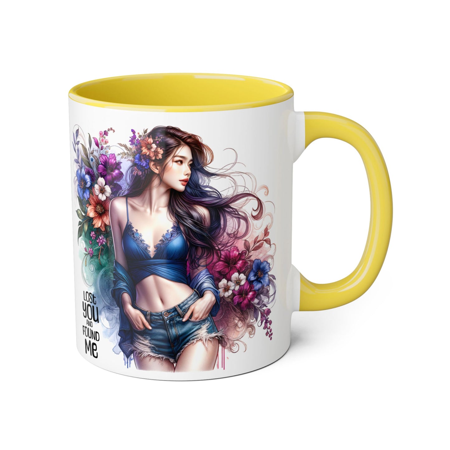 Floral Art Accent Mug - Lose You, Found Me | Unique Gift for Her, Coffee Lover, Tea Enthusiast, Birthday, Housewarming