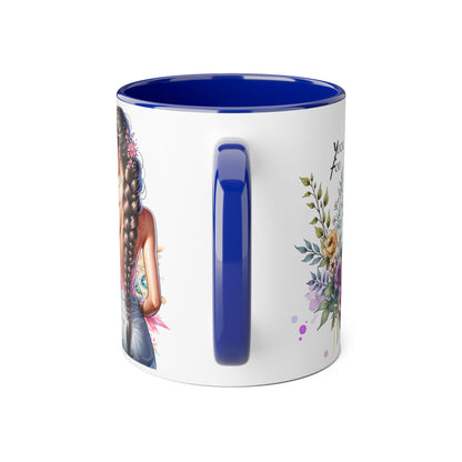 Yuck Fou Floral Art Accent Mug, Inspirational Coffee Cup, Unique Gift for Her, Mother’s Day Present, Home Decor, Art Lover Mug
