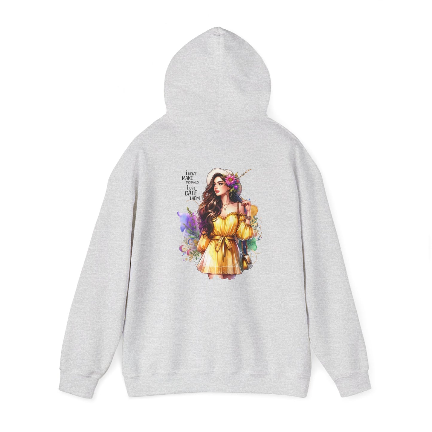 I Don`t Make Mistakes, I Just Date Them Vibrant Floral Art Hoodie - Unisex Heavy Blend Sweatshirt For Cozy Days, Ideal For Gift Giving, Casual Wear, Spring Celebrations