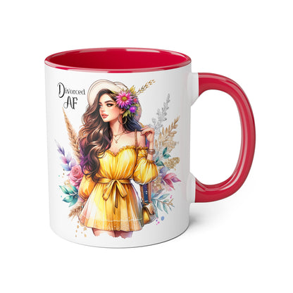 Divorced AF Accent Mug, Empowering Coffee Cup, Self-Love Gift for Her, Unique Birthday Present, Motivational Drinking Vessel