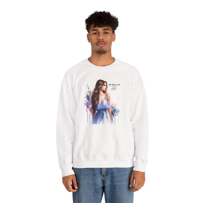 I'm Too Cute For My Ex Artistic Crewneck Sweatshirt - Feminine Fashion, Casual Wear, Cozy Gift, Unique Artwork, Everyday Comfort