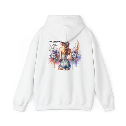 I'm Too Cute For My Ex Chic Floral Hoodie for Women | I'm Too Cute | Casual Style, Cozy Outerwear, Gift for Her, Perfect for Spring