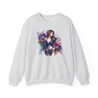 I Am My Own Happily Ever After  Floral Goddess Sweatshirt | Cozy Unisex Crewneck | Perfect Gift for Fall/Winter, Artistic Apparel, Wall Art Sweatshirt, Everyday Wear