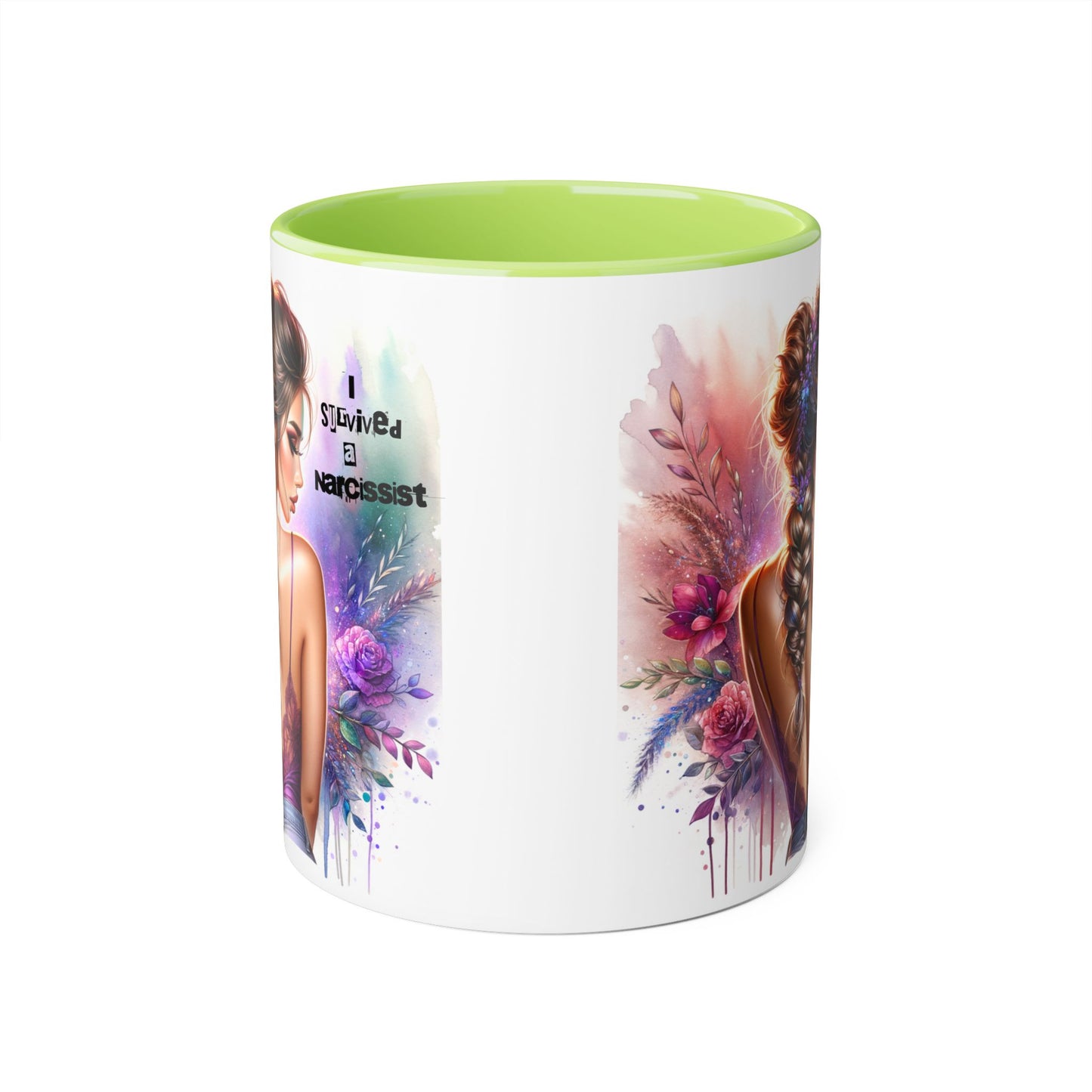 Artistic Accent Mug, Beautiful Coffee Cup, Unique Gift Idea, Home Décor, Self-Love Reminder, Floral Art Mug, Motivational Tea Cup