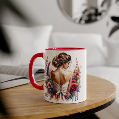 Straight Outta Divorced Humoristic Floral Art Mug, Personalized Gift Mug, Wedding Gift, Coffee Mug, Inspirational Mug, Colorful Accent Mug