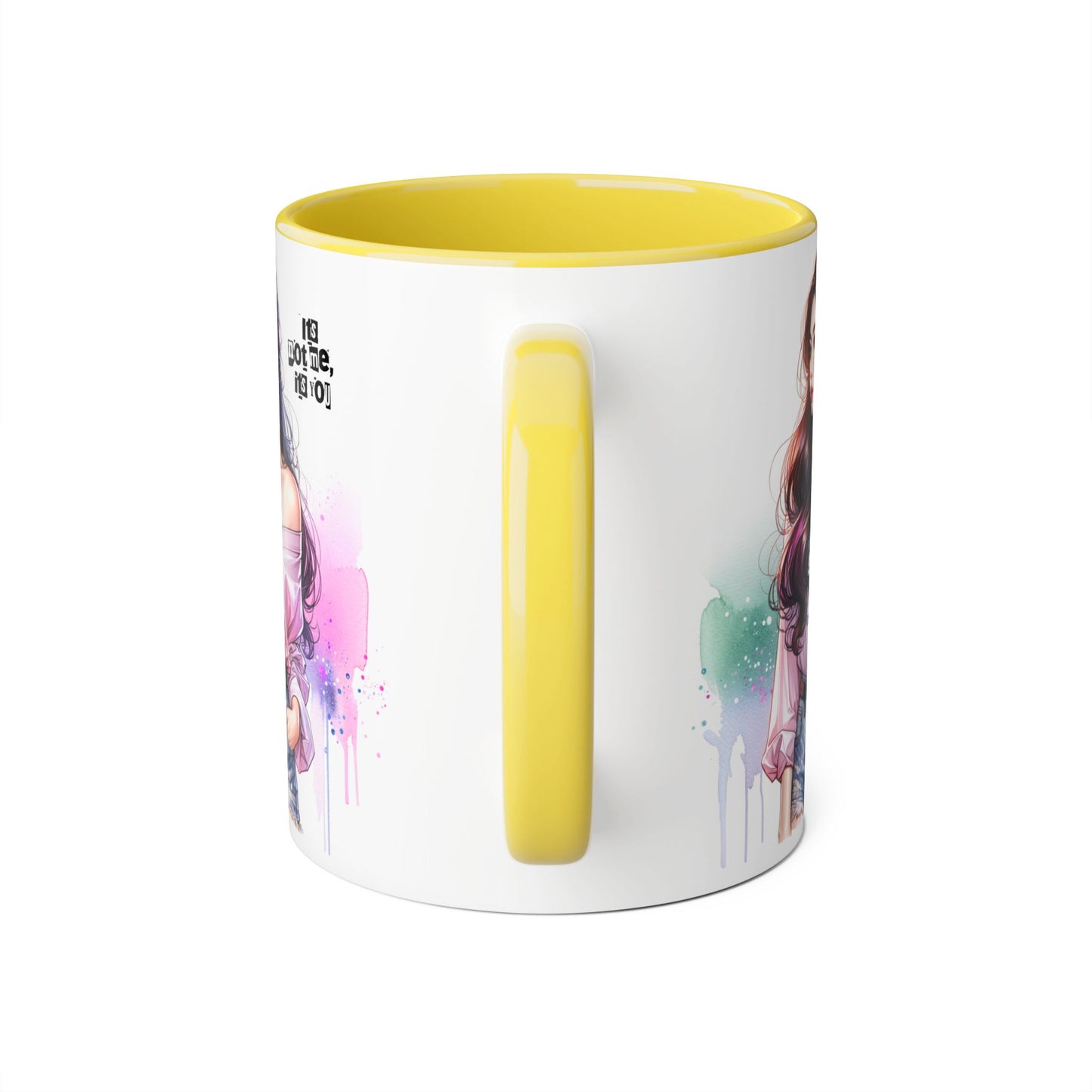 It's Not Me, It's You Humoristic Vibrant Accent Mug, Espresso Lover's Gift, Stunning Art Print Mug, Unique Coffee Cup, Colorful Tea Mug, Perfect for Birthdays, Cozy Vibes