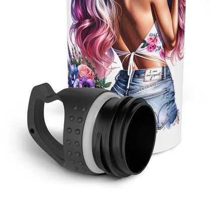 I Don't Make Mistakes, I Date Them Vibrant Stainless Steel Water Bottle, Motivational Quotes, Eco-Friendly Travel Mug, Floral Design, Gift for Her, Fitness Companion
