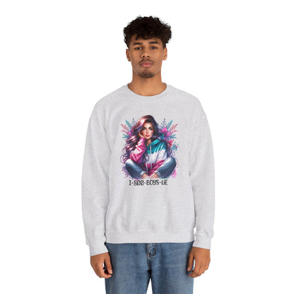 Chic Graphic Crewneck Sweatshirt - 1-800-BOYS-LIE, Cozy Sweatshirt, Fashion Sweatshirt, Casual Wear, Unique Gift, Trendy Outfit