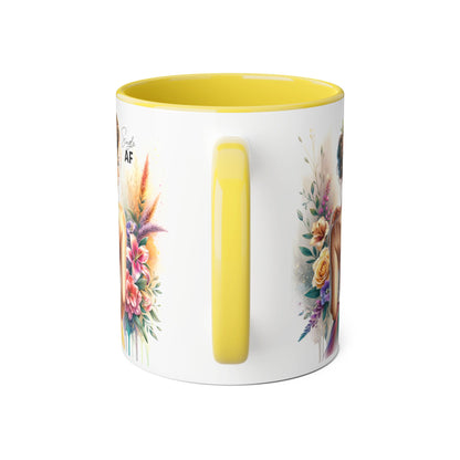 Colorful Floral Accent Mug with Inspirational Quote