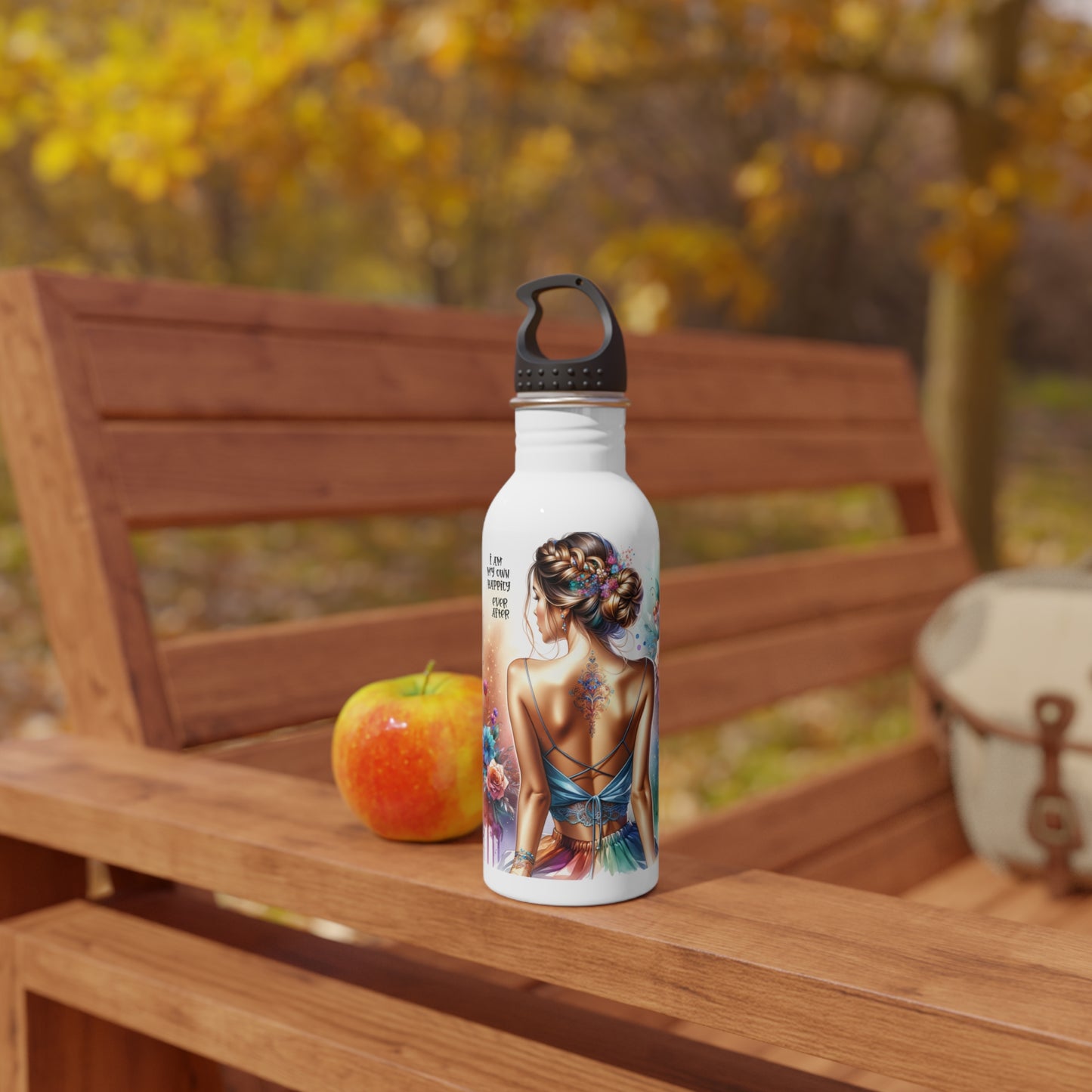 I Am My Own Happily Ever After Floral Inspirational Stainless Steel Water Bottle - Eco-Friendly Outdoor Drinkware