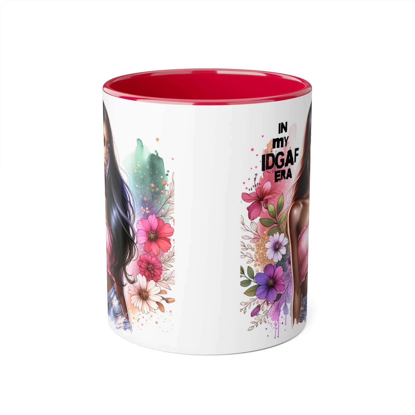 Empowering IDGAF Era Mug | Bold Coffee Cup | Inspirational Gift | Floral Art | Self-Love Statement