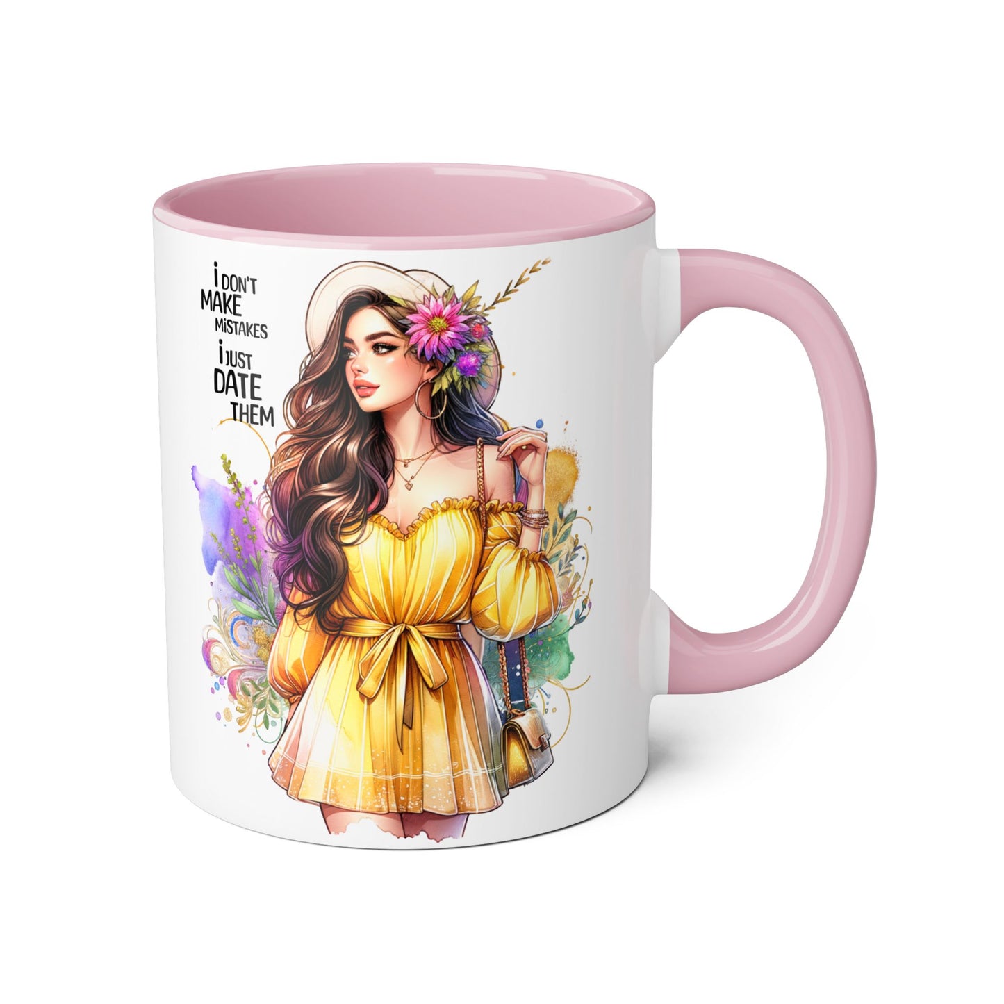 I Don't Make Mistakes, I Date Them Charming Accent Mugs - Perfect for Coffee Lovers and Gift Givers, Whimsical Artwork, Great for Special Occasions, Artful Drinkware, [...]