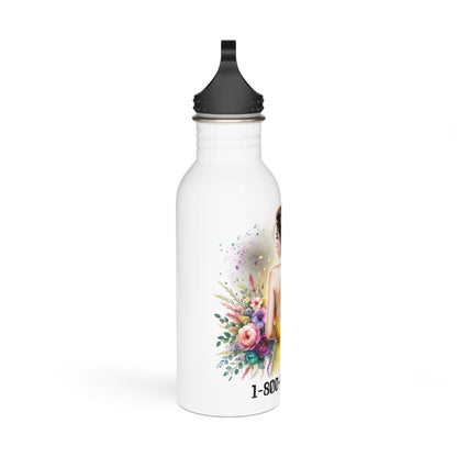 1-800-Boys-Lie Stylish Stainless Steel Water Bottle with Floral Design, Perfect for Daily Hydration, Gifts, Outdoor Adventures, 1-800-BOYS-LIE