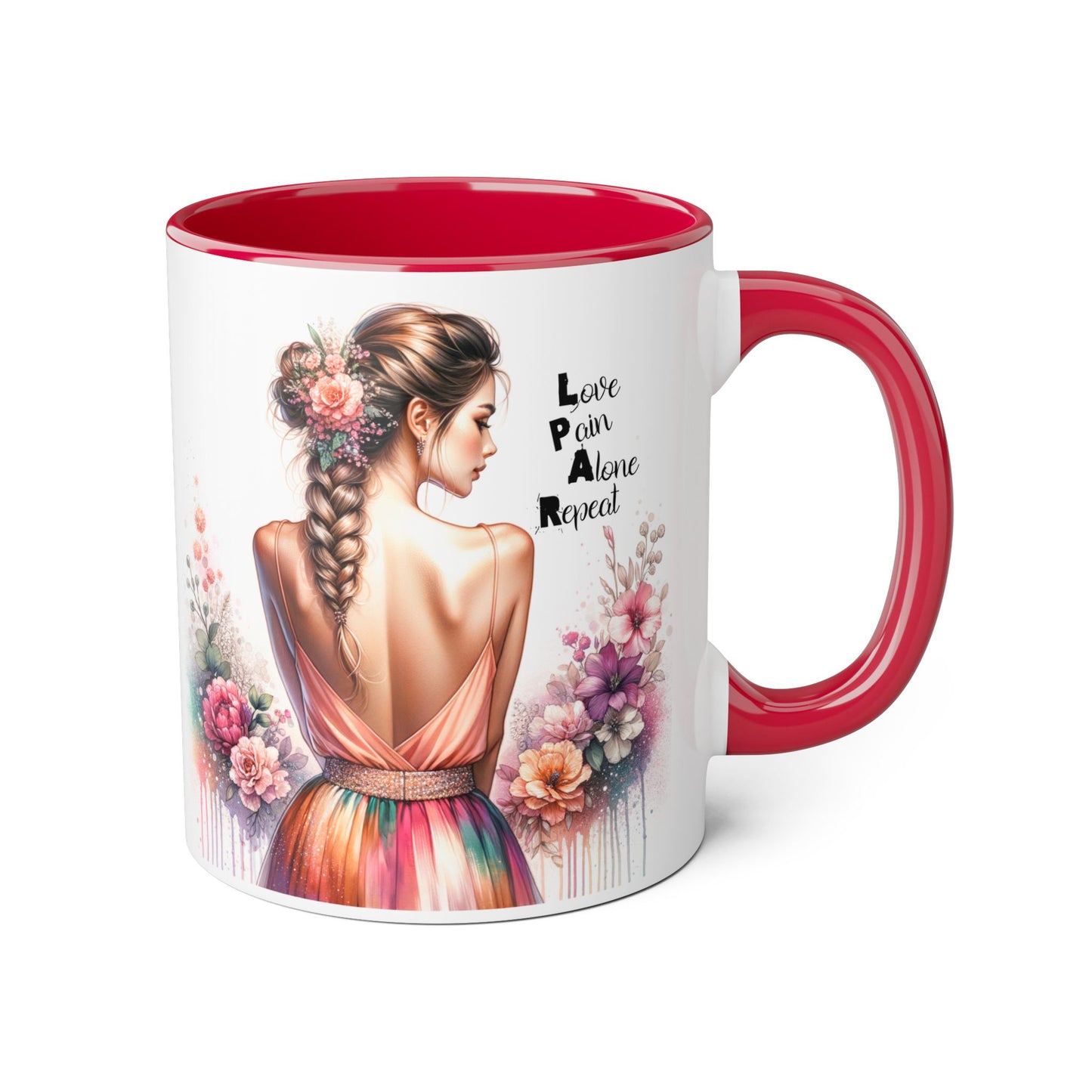 Artistic Floral Accent Mug - Inspirational Gift for Women, Coffee Lover's Decor, Unique Tea Mug, Perfect for Birthdays, Self-Care