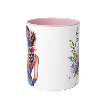 I Hold Grudges, I'll Heal in Hell  Humoristic Floral Inspirational Accent Mug, 11oz Coffee Cup, Gift for Her, Home Office Decor, Mother's Day, Personalized Drinkware