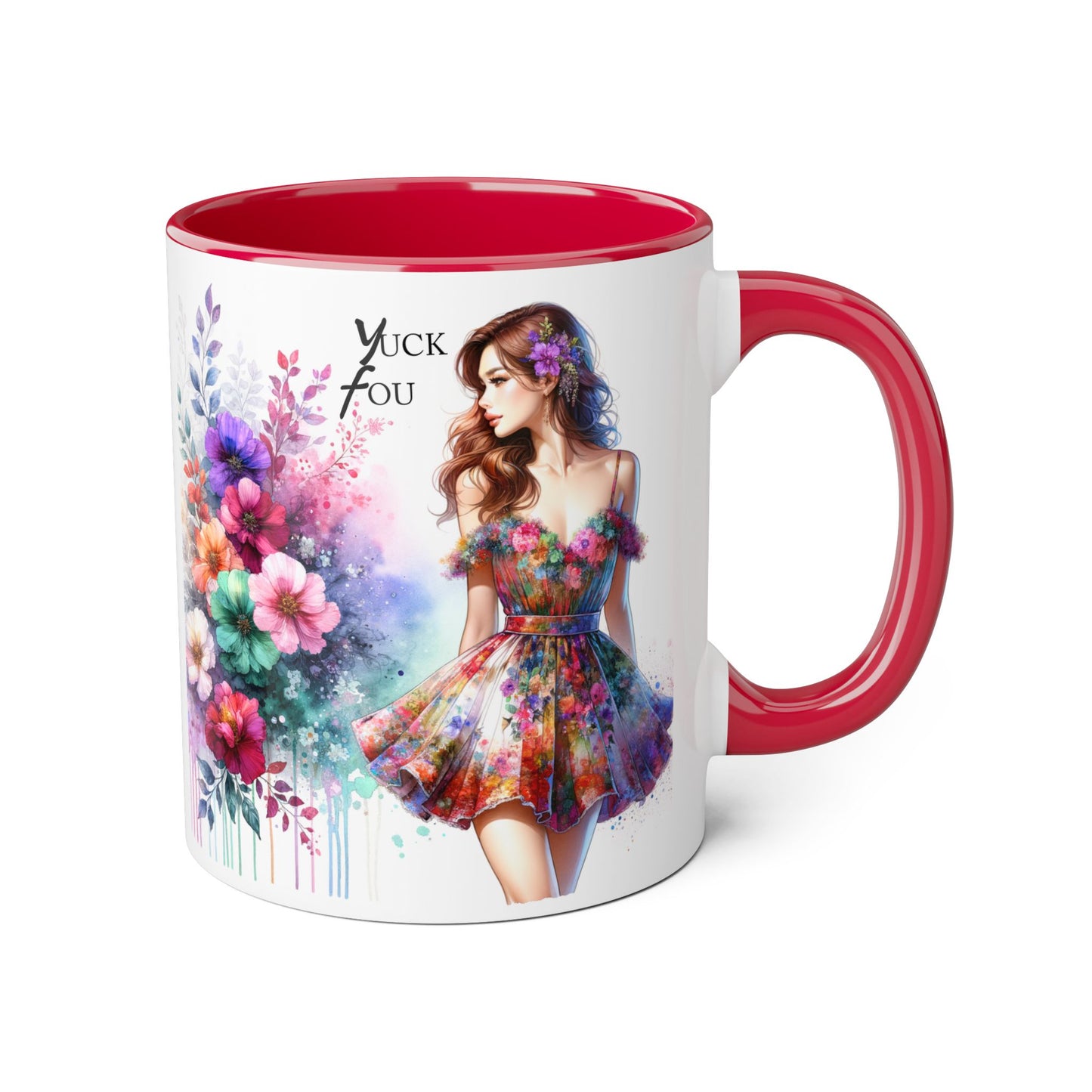Yuck Fou Floral Accent Mug, 11oz Coffee Cup, Colorful Gift for Her, Art-Inspired Tea Mug, Unique Ceramic Drinkware, Birthday, Mother's Day, [...]
