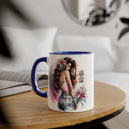 Lost You and Found Me Bohemian Accent Mugs - Lose You Found Me | Artistic Coffee Cup, Unique Gift, Decorative Drinkware, Floral Theme, Stylish Tea Mug