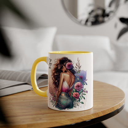 Money Can't Buy Happiness But It Can Buy Divorce Humoristic Elegant Floral Accent Mug, Inspirational Coffee Cup for Women, Motivational Gift, Artful Drinkware for Home & Office