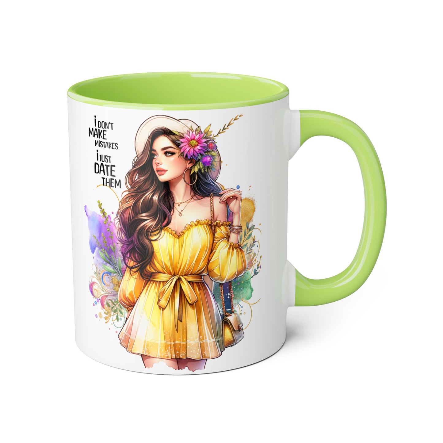 I Don't Make Mistakes, I Date Them Charming Accent Mugs - Perfect for Coffee Lovers and Gift Givers, Whimsical Artwork, Great for Special Occasions, Artful Drinkware, [...]