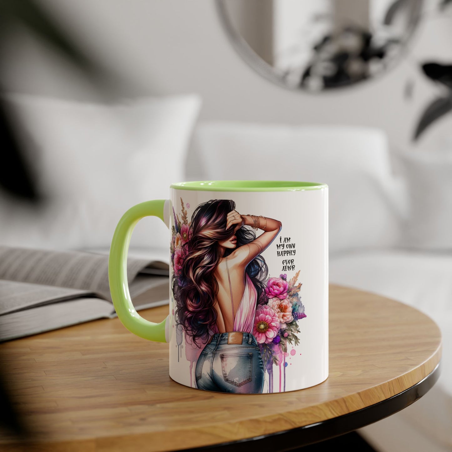 I Am My Own Happily Ever After Self-Love Floral Accent Mug - 11oz Inspirational Coffee Cup