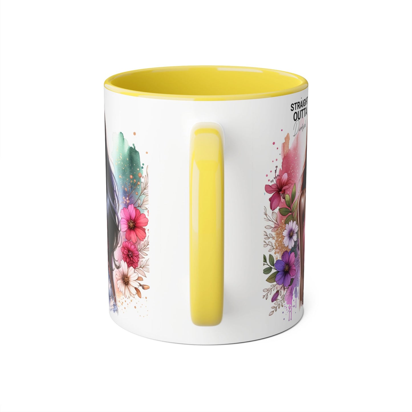 Straight Outta Divorced Humoristic Vibrant Accent Mugs, Gift for Her, Motivational Coffee Mug, Floral Design Mug, Unique Art Mug, Birthday Gift Idea, Home Decor