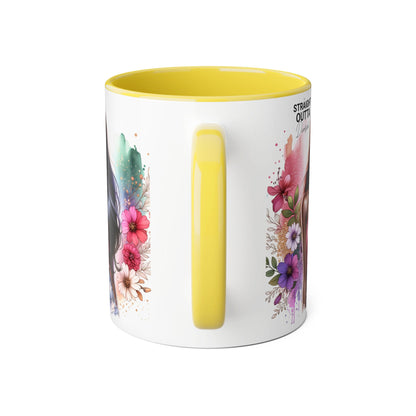 Straight Outta Divorced Humoristic Vibrant Accent Mugs, Gift for Her, Motivational Coffee Mug, Floral Design Mug, Unique Art Mug, Birthday Gift Idea, Home Decor