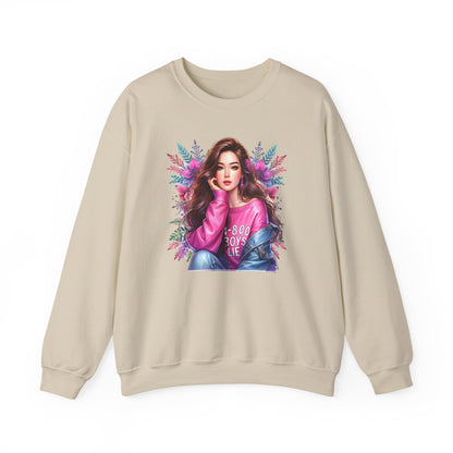 1-800-Boys-Lie Trendy Crewneck Sweatshirt - Cozy Unisex Pullover, Perfect for Casual Days, Gifts for Her, Cute Fashion Layering, Everyday Style