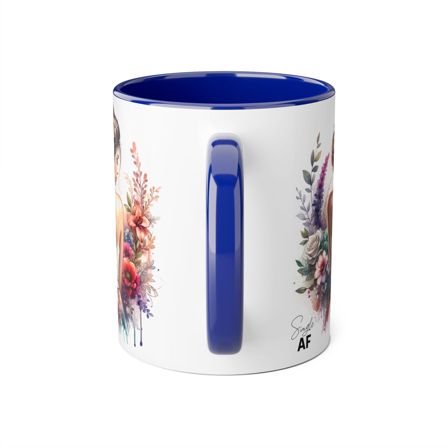 Single AF Floral Elegance Mug, Custom Coffee Cup, Gift for Her, Bridesmaid Present, Artful Design, Home Decor
