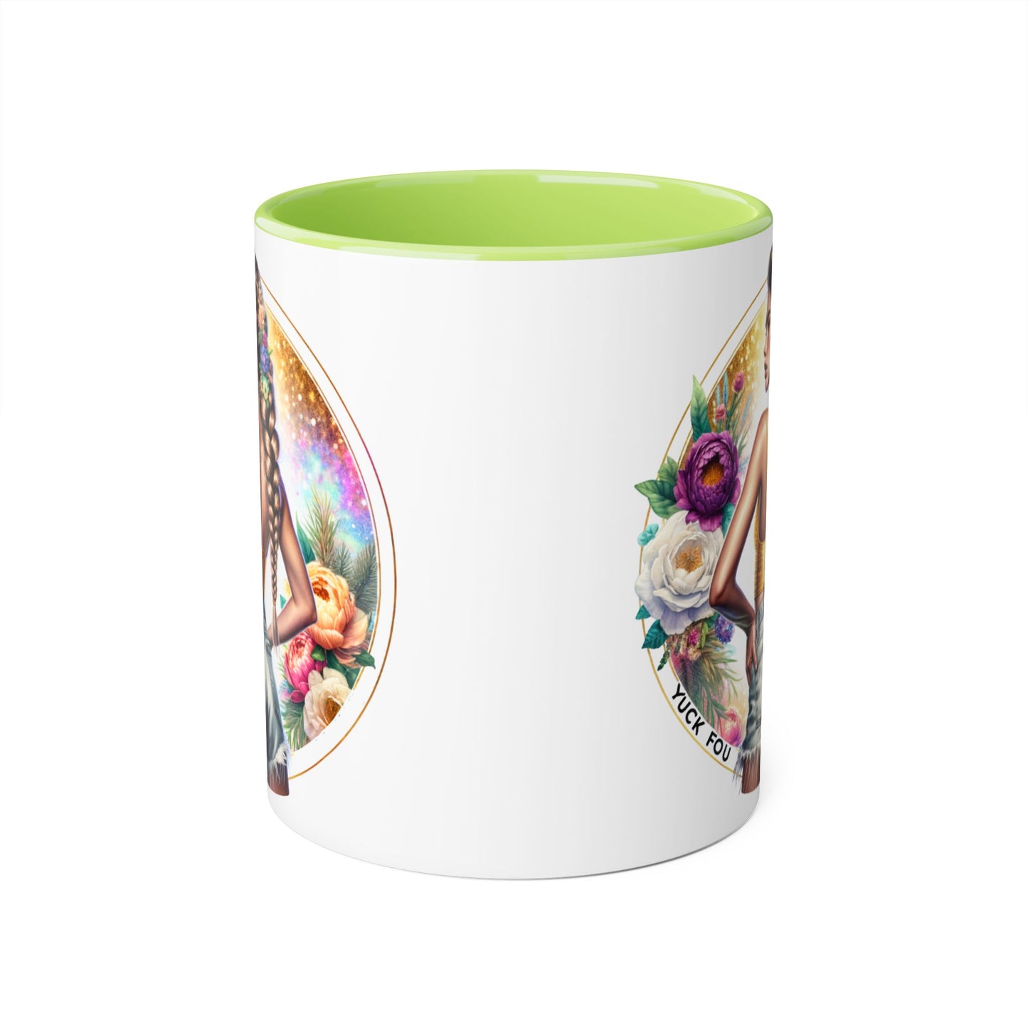 Yuck Fou Artistic Accent Mugs - Beautiful Floral Designs for Coffee Lovers, Gift for Friends, Home Decor, Birthday, Everyday Use
