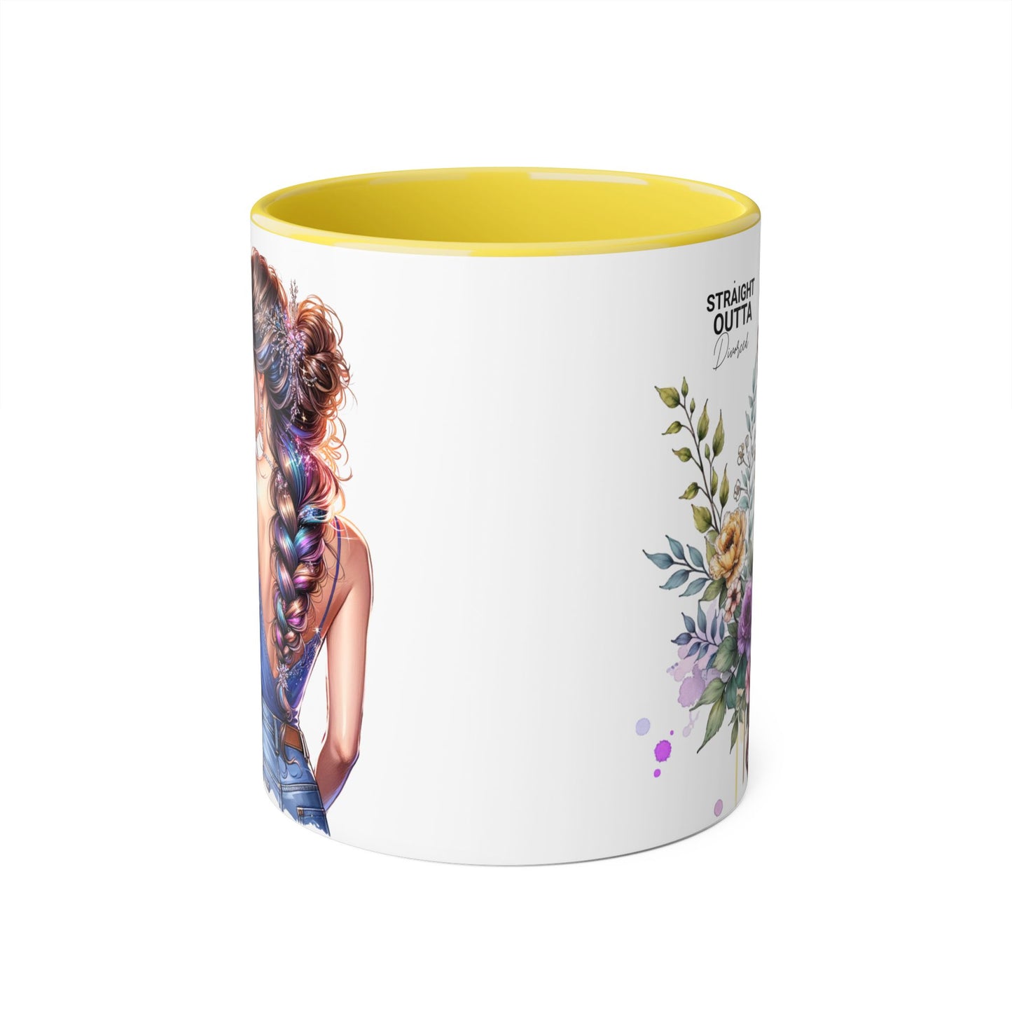 Straight Outta Divorced Humoristic Floral Art Coffee Mug, Gift for Her, Unique Coffee Cups, Floral Mugs for Any Occasion