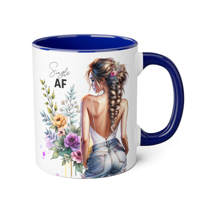 Single AF Chic Floral Accent Mug for Single Ladies | Perfect Gift for Birthdays, Weddings, or Just Because