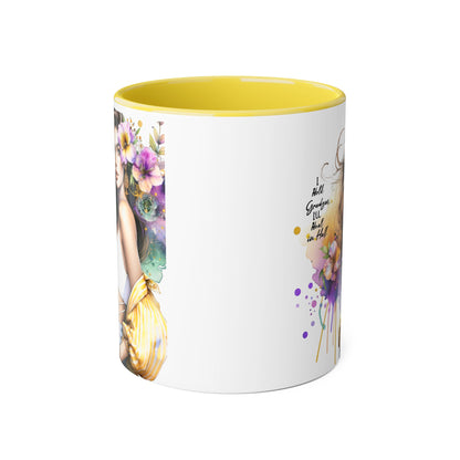 I Hold Grudges, I'll Heal in Hell  Humoristic Elegant Floral Accent Mugs for Coffee Lovers, Inspirational Gift, Home Decor, Unique Art, Perfect for Birthdays, Mother’s Day