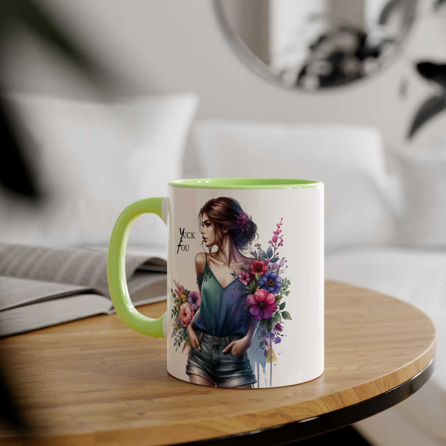 Yuck Fou Floral Art Accent Mug | Stylish Gift for Coffee Lovers, Housewarming, Birthdays, Creative Decor