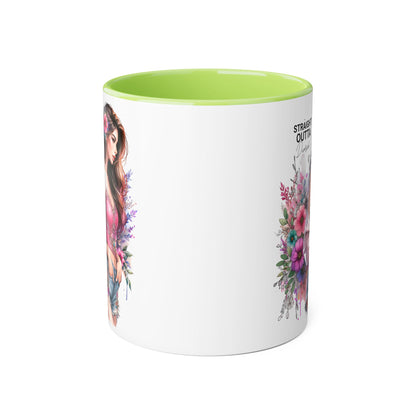 Straight Outta Divorced Humoristic Floral-Inspired Accent Mug, Perfect for Gifts, Home Decor, Coffee Lovers, Tea Enjoyers
