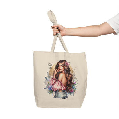 I Am My Own Happily Ever  After Gorgeous Floral Tote Bag with Inspirational Quote, Perfect for Shopping, Beach Days, Mother’s Day Gift, Eco-Friendly Tote