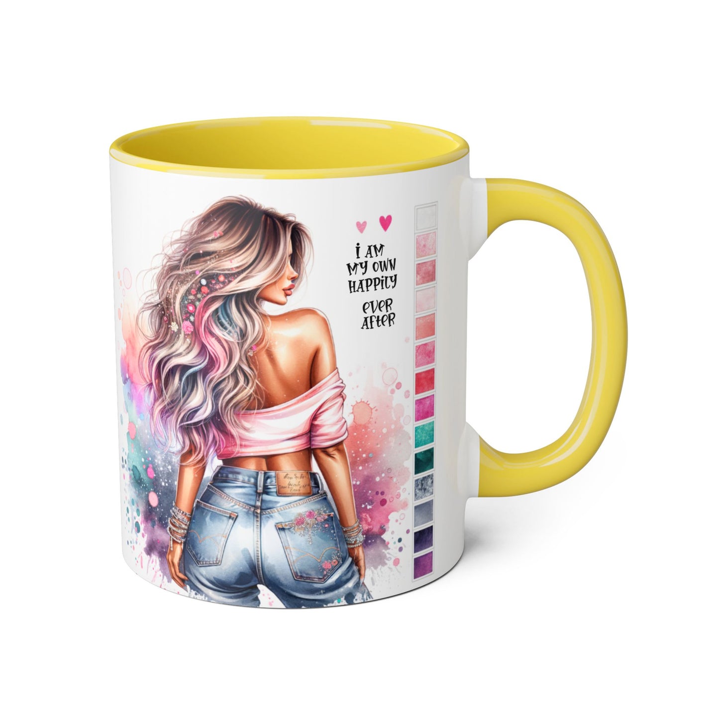 I Am My Own Happily Ever After Colorful Inspirational Accent Mug - Perfect for Coffee Lovers, Art Enthusiasts, Gift Ideas, Motivational Coffee Cup, Cozy Vibes