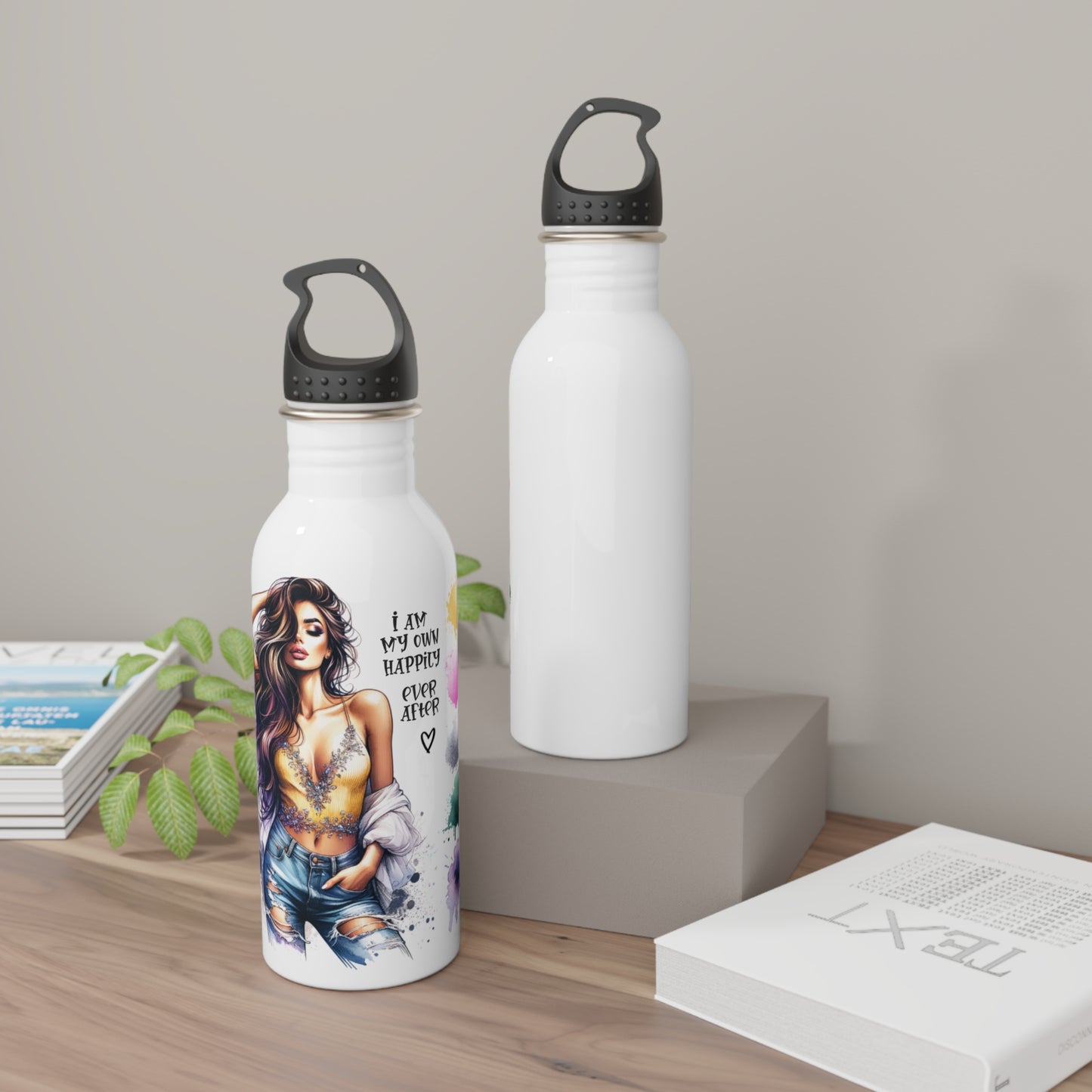 Inspirational Stainless Steel Water Bottle - "I Am My Own Happy Ever After" Design