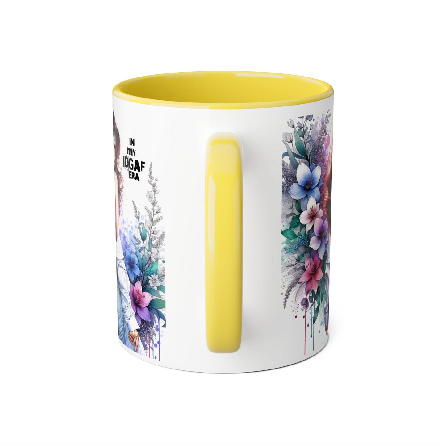 Floral Graphic Accent Mug, Gift for Her, Coffee Tea Mug, Unique Housewarming Present, My IDGAF Era
