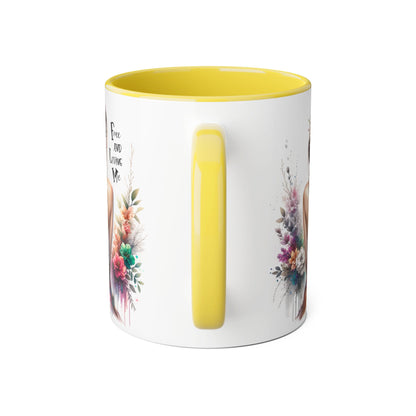 Floral Art Mug - 'Free and Loving Me', Coffee Cup, Gift for Her, Home Decor, Personalized Drinkware, Inspirational Mugs, Floral Design